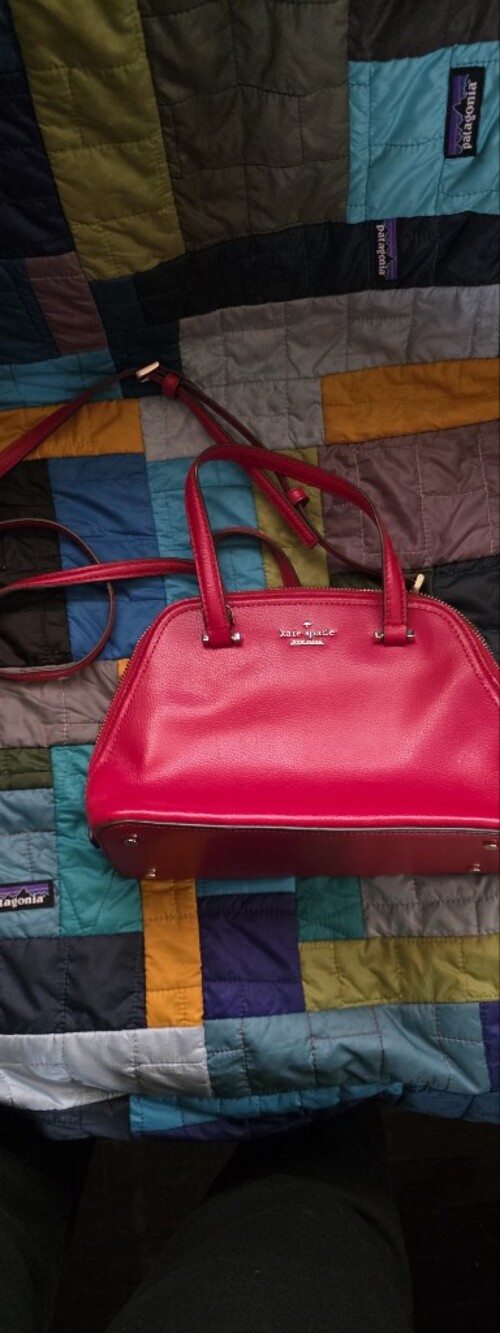 kate spade Hot Pink Leather Satchel with Gold Hardware